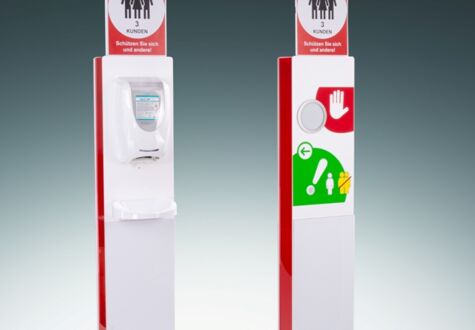 Corona-Ampel-System/andres/Einlasskontrolle/Corona-Ampel/Desinfektionssäule/Desinfektionsspender